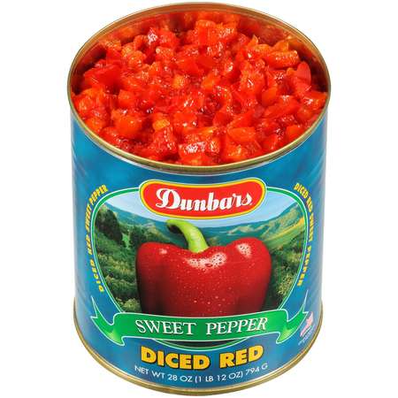 DUNBAR 2.5 Diced Red Peppers Dunbar, PK12 01014411120001